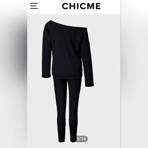 ChicMe Matching Lounge Set, off shoulder, black size M New!